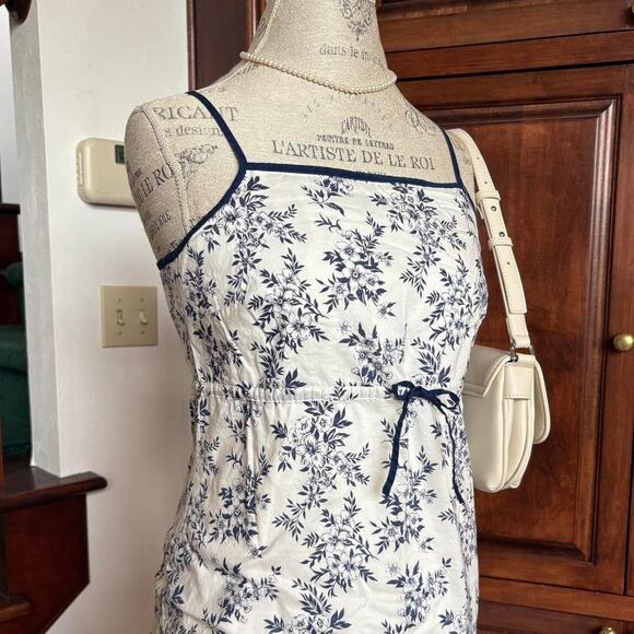 American Eagle Outfitters Vintage Y2K Blue White Sundress Chinoiserie TSITP - Picture 3 of 8